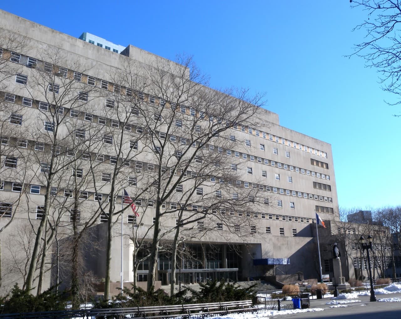 The Kings County Supreme Court building in downtown Brooklyn, near the Civil Court on Livingston Street